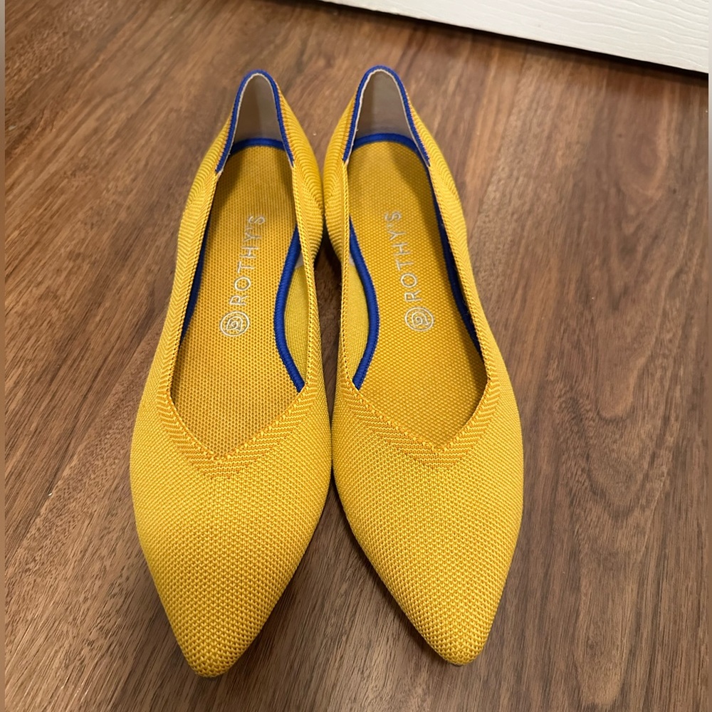 Rothy’s Point Flats in Marigold size 12